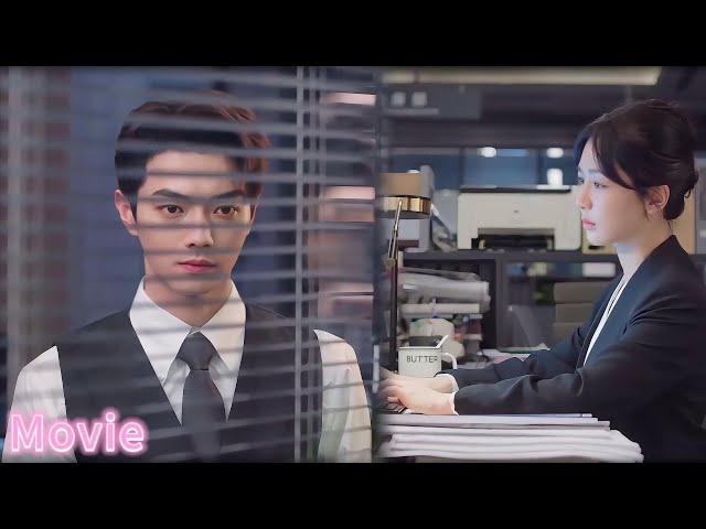 The CEO secretly watches her late at night through the glass, his scheme softens, heart races 