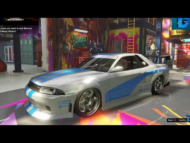 GTA Import Export: Paul Walkers Skyline GTR R32/R33 Replica (Elegy) Benny's Mod Shop