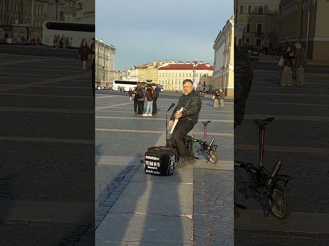 Известный питерский музыкант  Николай на Дворцовой