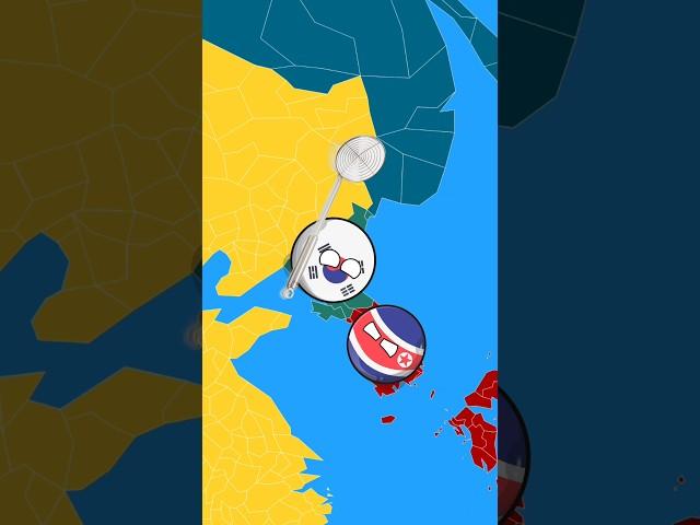 What if South Korea  and North Korea  Switch  Places|#countryballs #nutshell #shortsfeed #short