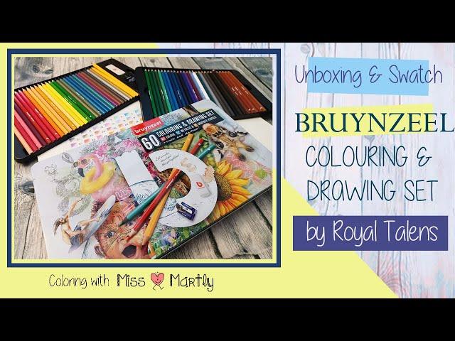 Unboxing Bruynzeel Holland 60 colouring set by Royal Talens