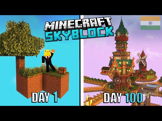 I Survived 100 Days in SKYBLOCK Minecraft (Hindi Gameplay)