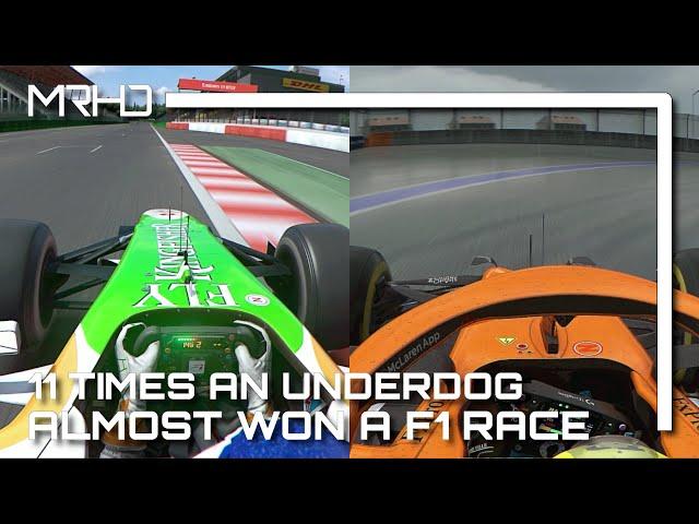 11 Times An Underdog Almost won a F1 Race | Assetto Corsa