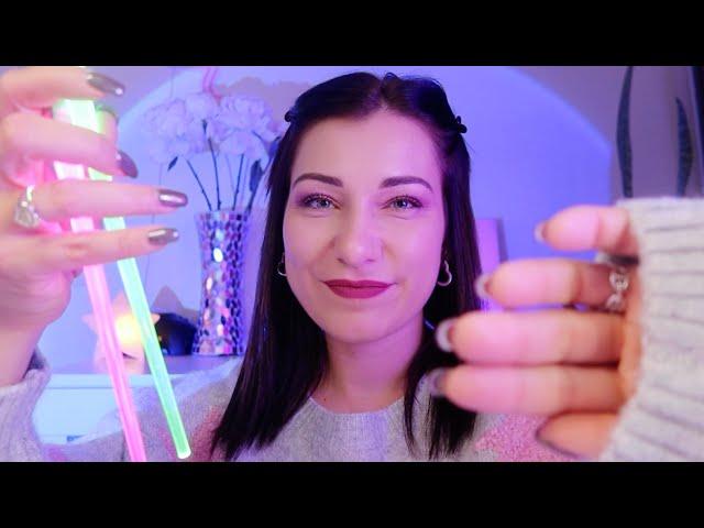 ASMR  Tingly Mouth Sounds & Light Triggers for Sleep (Hand Movements, Plucking & Face Tracing)