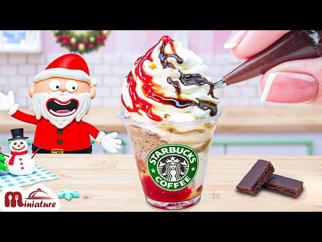 The Best Miniature Chocolate Covered Strawberry Starbucks For Christmas | ASMR Cooking Mini Food