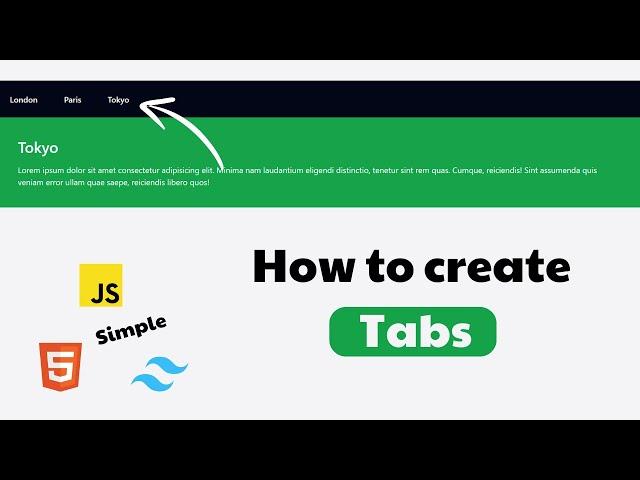 How to create Tabs using HTML JavaScript and Tailwind CSS