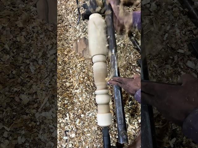 From Wood Block to Cot Leg – Amazing Lathe Skills! 🪵 #Woodturning