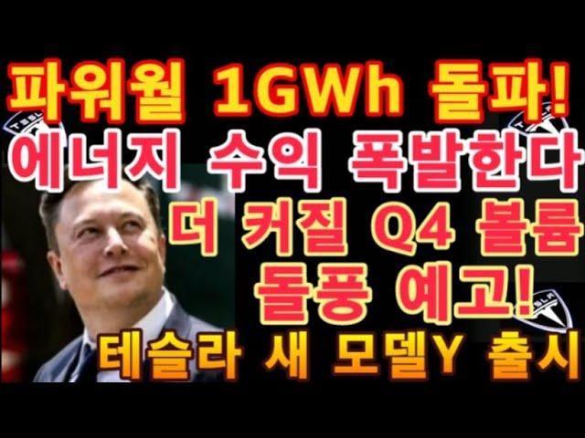 테슬라 새로운 모델Y 출시 / 파워월 1GWh돌파! 에너지 수익 폭발한다 / 더 커질 Tesla Q4 볼륨, 앞으로 돌풍 예고 /  테슬라 투자 / Tesla 주가