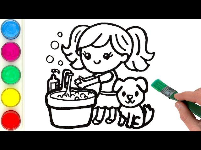 Wash your Hands Picture Drawing, Painting, Coloring for Kids & Toddlers | Learn Healthy Habits