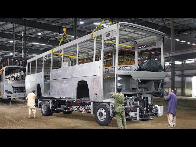 How Pakistan Build Massive Bus by Hand - Bus Production Line