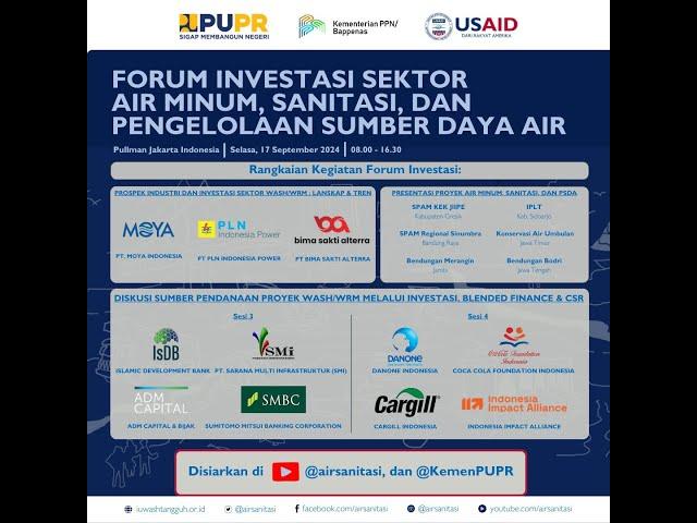 Indonesia Water, Sanitation, Hygiene (WASH) and Water Resource Managament (WRM) Investment Forum