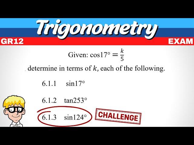 Trigonometry gr 12 exam questions