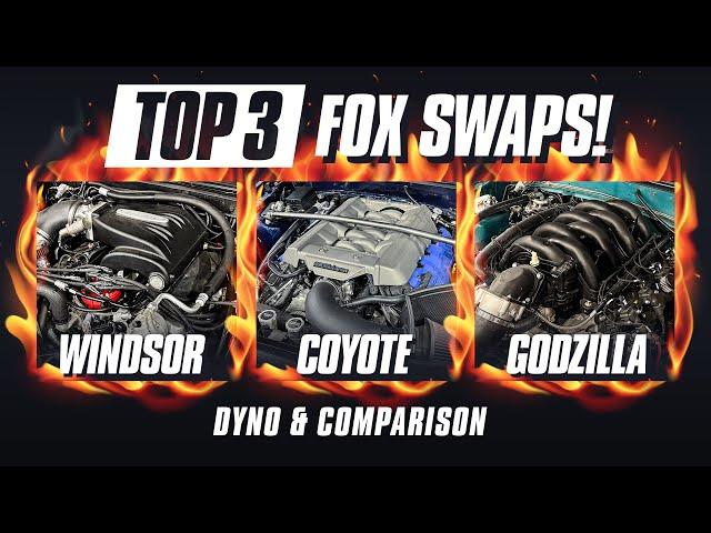 Top 3 Fox Body Ford Powered Engine Swaps! Dyno & Build Comparisons | Windsor/Coyote/Godzilla