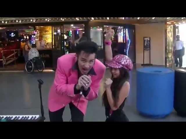 10 YEAR OLD STREET PERFORMER JULIA ROSE GRUENBERG WITH A GREAT ELVIS ARTIST!