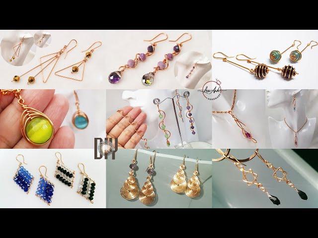 Jewelry making for beginners | 9 simple earrings use copper wire and beads