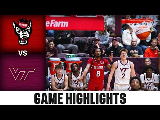 NC State vs. Virginia Tech Game Highlights | 2024-25 ACC Men's Basketball