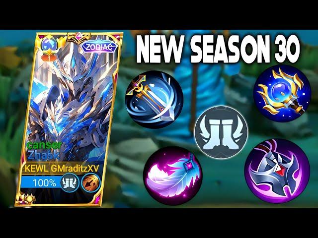 ZHASK NEW EMBLEM SET & BUILD FAST UP RANK THIS NEW SEASON!!! ZHASK BEST BUILD 2023