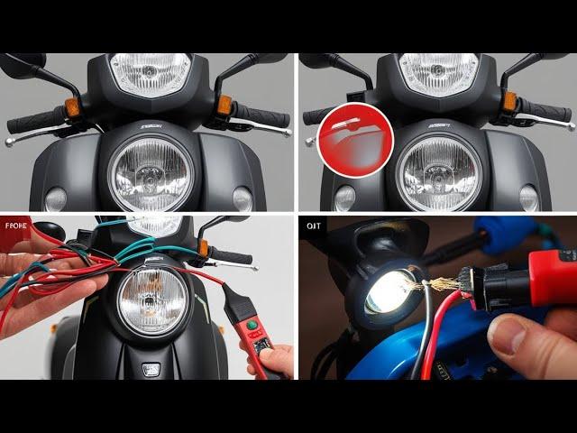 The front and rear side lights, low and high beams, solution disappeared on the scooter.