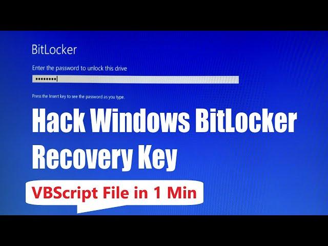 UNLOCK BitLocker in Windows Via VBScript File  | QUICK and EASY in 1 Minute