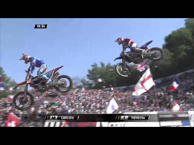 Romain Febvre passes Antonio Cairoli MXoN Maggiora Italy 2016