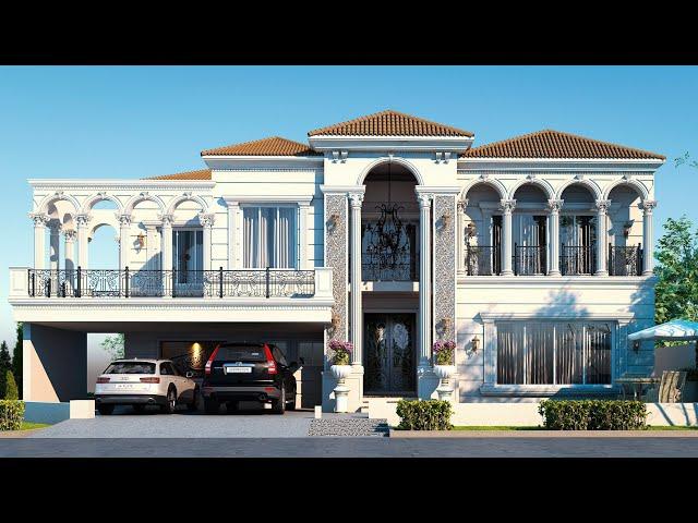 Mansion House Design for Overseas | Spanish House with 05 Terraces | 1 Kanal Villa at Corner Plot