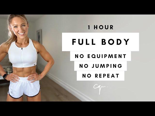 1 Hour FULL BODY WORKOUT at Home | No Jumping, No Equipment, No Repeat