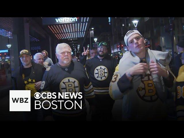 Heartbroken Boston Bruins fans leave TD Garden following team's loss