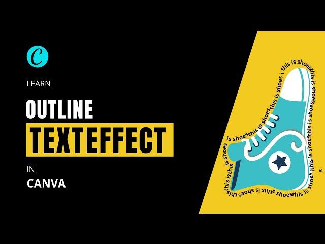 Canva Tutorial -  Create Outline Text Effect With Canva  | Canva Hacks 2021 | #shorts