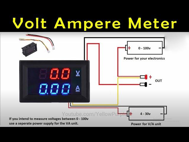 How to Setup a Digital Volt Amp Meter Wire Connection