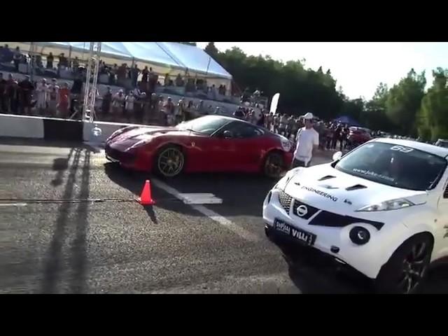 Nissan juke (vr38dett) vs Ferrari 599 GTO