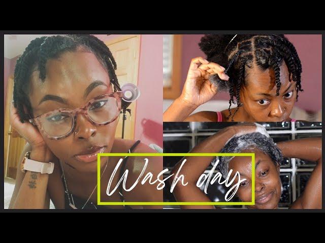 Wash day routine for natural hair. Styling my hair into chunky two strand twists.