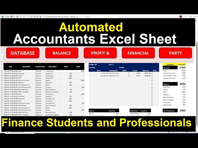 How to Build an Automated Balance Sheet, P&L, and Ledger in Excel