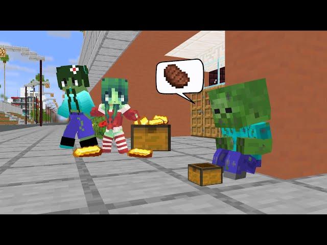 Poor baby Zombie love Rich girl - Minecraft Animation - Monster School