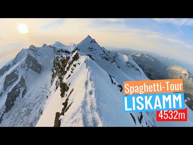 Gorgeous Liskamm ridge (4'532m) and Spaghetti Tour, Monte Rosa (Switzerland)