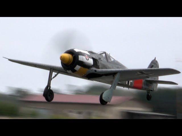 4Kᵁᴴᴰ Focke-Wulf Fw 190 + P-51 Mustang Start up, Taxiing & Display - GREAT SOUND !!