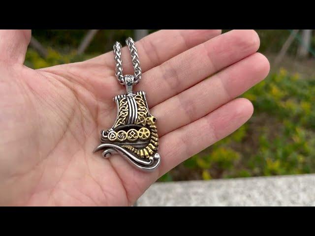 Low price china supplier viking longship pendant necklace for wholesaler or distributor