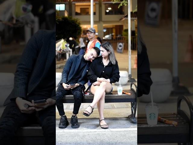 Fun with pretty girl sitting on street table The knowledge #shorts#viralshorts#youtubeshorts#