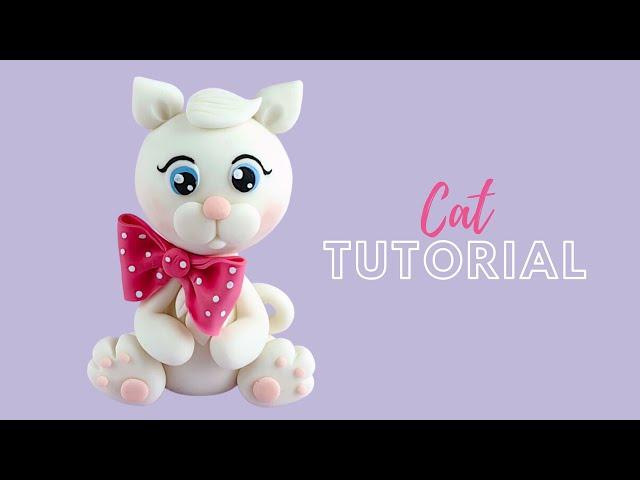 Cat - Fondant Cake Topper Tutorial I How to make a fondant cat