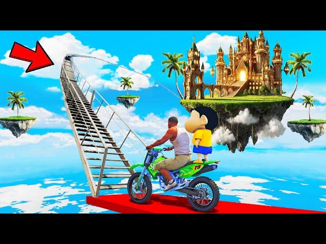 SHINCHAN AND FRANKLIN TRIED THE STAIRWAY TO SKY WORLD PARKOUR CHALLENGE IN GTA 5