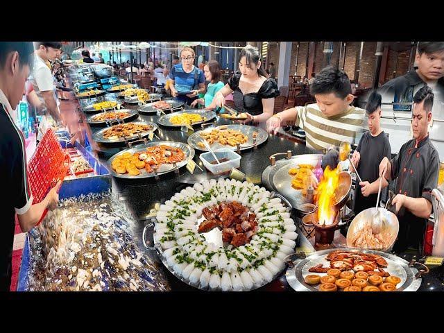 Choáng Buffet Hải Sản Tôm Càng, Ốc, Lẩu Nướng Hơn 100 Món Tăng Giá Vé Đông Nghẹt Khách Ở Hóc Môn