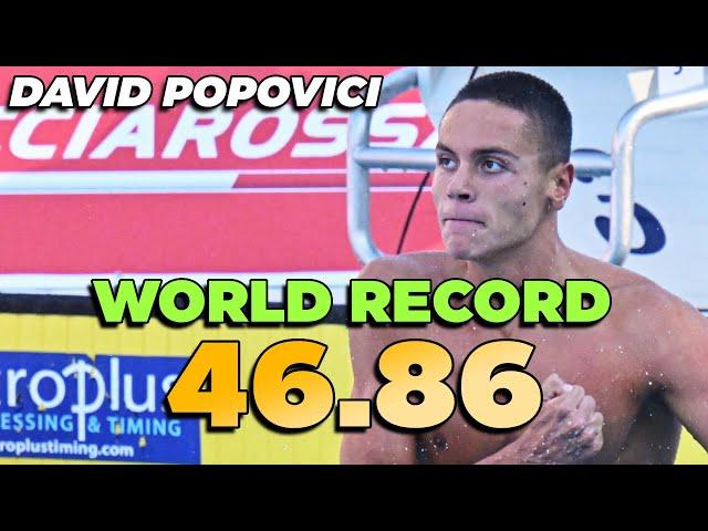 (Old WR) David Popovici  46.86 // 100m Freestyle Final // European Champs 2022