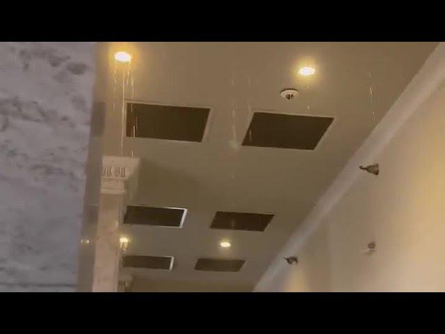 Inside the Hotel Bentley during the fire