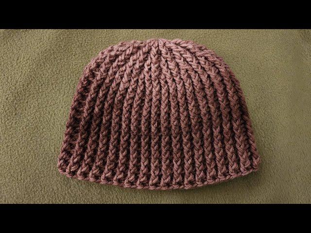 Quick & Easy Ribbed Hat - Crochet Tutorial!