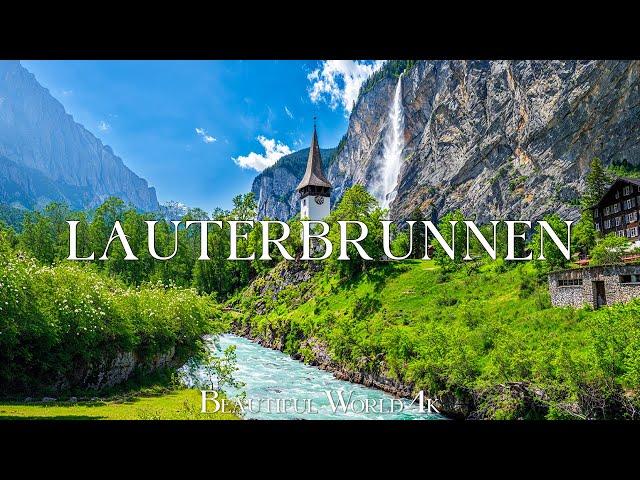 Lauterbrunnen, Swiss 4K • Discover Majestic Waterfalls and Fairy-Tale Paradise Village • 4K VIDEO HD