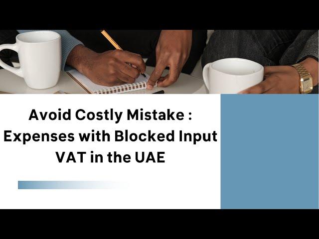 "Avoid Costly Mistakes: Blocked Input VAT Expenses in UAE"