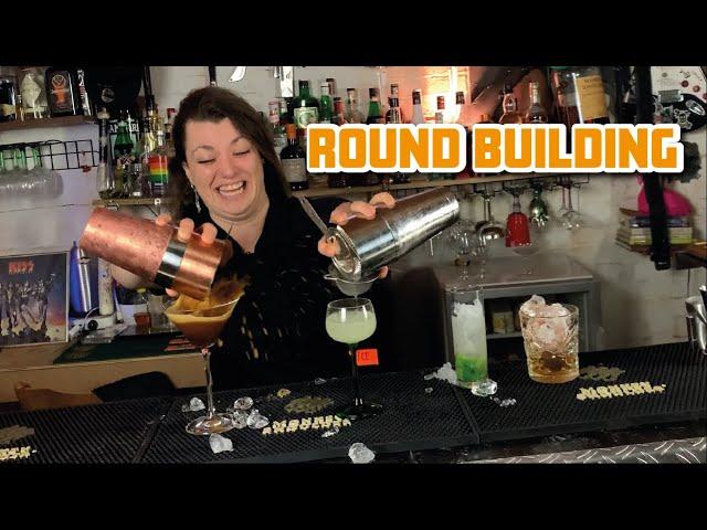 Round Building | Making multiple cocktails at the same time | How to bartend in the weeds