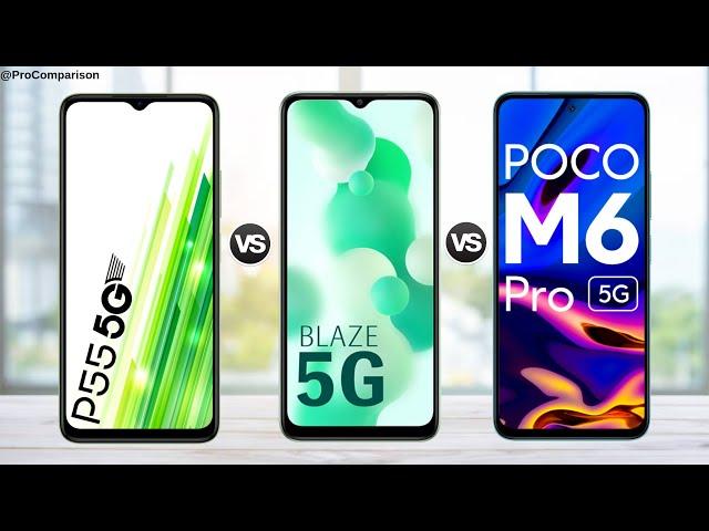 Itel P55 5g vs Lava Blaze 5g vs Poco M6 pro 5g || Price || Specs || Comparison