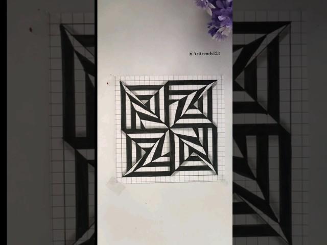 [OP ART] How to draw optical illusion art l Geometric art | #opticalillusion #illusion