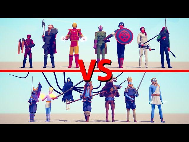 MARVEL Team vs OVERPOWERED Team - Totally Accurate Battle Simulator TABS