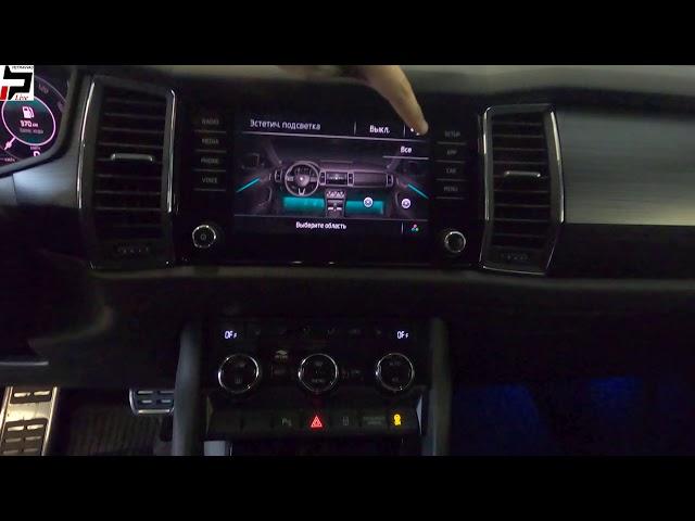 4K Skoda Kodiaq: Установка эстетической подсветки пространства ног